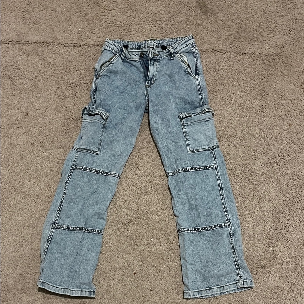 GIRLS Blue Cargo Jeans